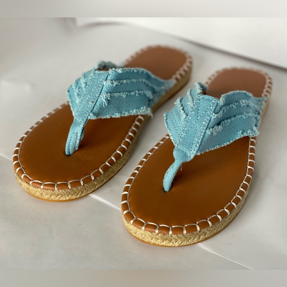 YASIRUN | Blue Frayed Espadrille Sandal - Women’s